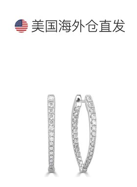 sabrina14k Gold & Diamond Point Hoop Earrings- 1.25