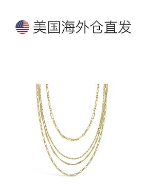 sterling foreverMulti Chain Layered Necklace - gold 【美国奥