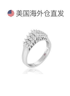 自营 Suzy Levian 纯银白色立方氧化锆 3 排戒指 - 白色 美国奥莱