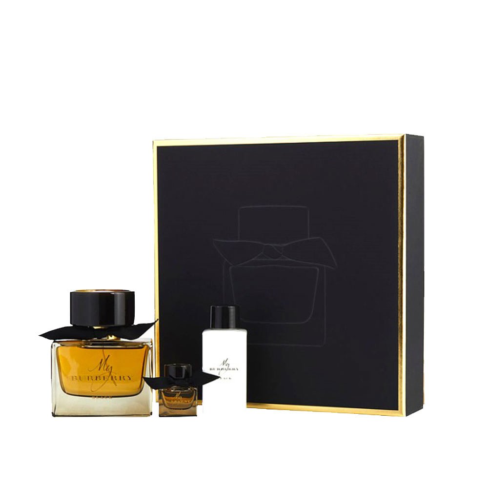 天猫国际美国直购美国直邮我的巴宝莉女Burberry 黑色版套装90ml香水身体乳沐浴露0