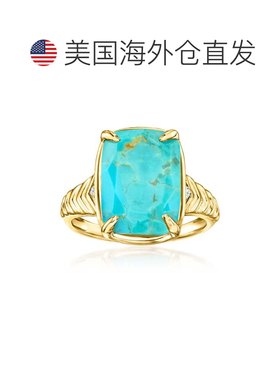 自营Ross-Simons Turquoise Ring With Lab-Grown Diamonds in 18