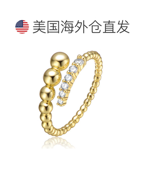 自营geneviveSterling Silver 14K Gold Plated with Cubic Zirco