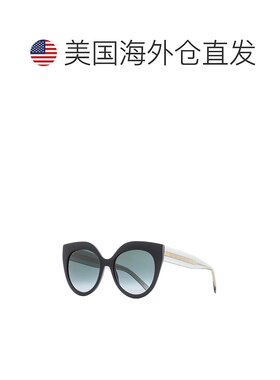 自营 Elie Saab 女士猫眼太阳镜 ES081/S 8079O 黑色/透明灰色 55