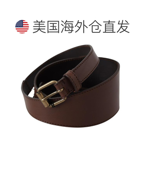 自营PLEIN SUD Leather gold Metal Buckle Women's Belt - brown