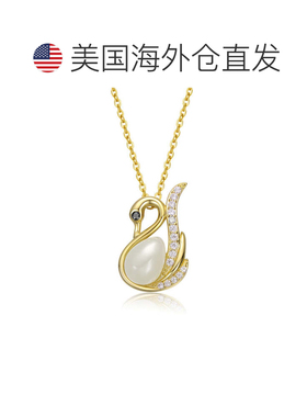自营geneviveSterling Silver 14K Gold Plated with Faux Pearl