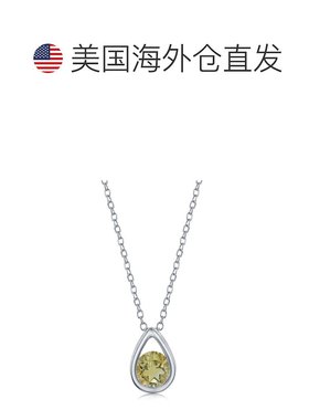 自营 simona纯银梨形项链配圆形“十一月诞生石”宝石 - 黄水晶 -