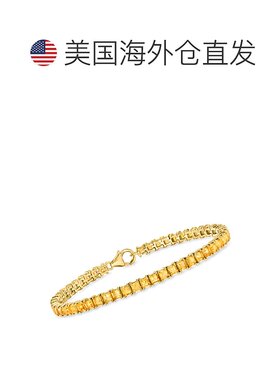 自营ross-simonsRoss Simons方形黄水晶网球手镯，18K金镀银，8英