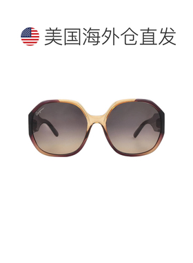 自营Salvatore Ferragamo Ladies Red Oval Sunglasses SF943S -