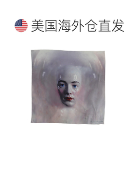 自营maison margiela多色光面脸矩形围巾-灰色 美国奥莱直发