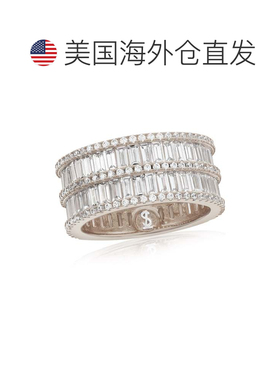 自营Suzy Levian Sterling Silver Cubic Zirconia Double Row Wh