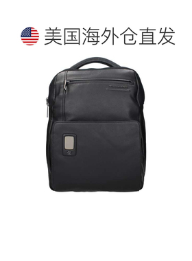 自营Piquadro Leather Men's Backpack - black 美国奥莱直发