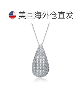 自营genevive纯银小号白色立方氧化锆泪珠吊坠 - 白色 美国奥莱直