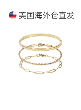 自营adorniaTarnish Resistant 18k Gold Plated Cuff and Chain