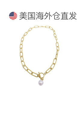 自营 adornia珍珠金回形针钮扣项链 - 白色 美国奥莱直发吊坠
