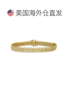 自营geneviveSterling Silver 14K Gold Plated with Clear Cubic