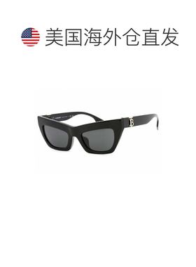 自营Burberry太阳镜猫眼全边，黑色镜架和深灰色镜片Be4405F30018