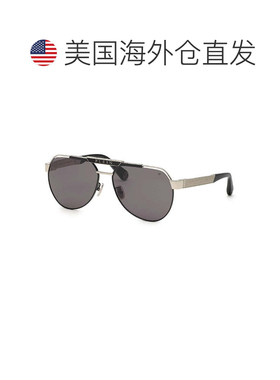 自营Philipp Plein太阳镜飞行员全轮辋，金色/黑色镜框和蓝色灰色