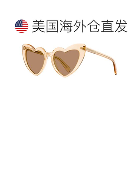 自营saint laurent圣罗兰女士LouLou心形太阳镜SL 181 020裸色54m