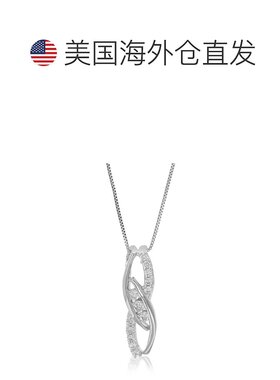 自营 vir jewels1/8 克拉实验室培育钻石 3 石旁路吊坠项链 .925