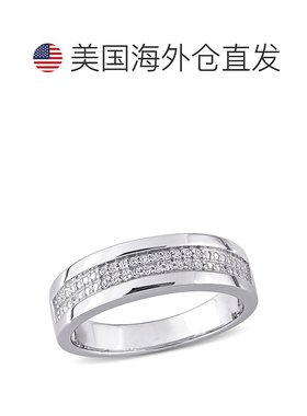 美国直邮Julianna B女士戒指钻石镶嵌925纯银抛光时尚设计气质