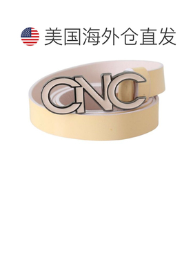 自营Costume National Leather pink Letter Logo Women's Belt -