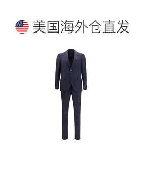 自营Lardini Fleece Wool Two-Piece Men's Suit - blue 美国奥莱