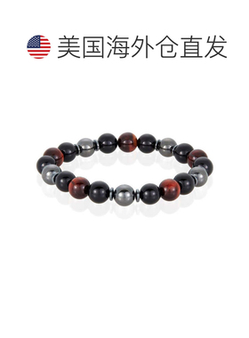 自营Crucible Los Angeles 10 毫米串珠弹力手链，配有红虎眼石、