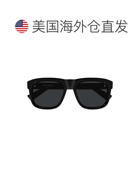 自营saint laurentSl 558 Bold Rectangular Black Sunglasses -