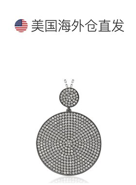 自营 Suzy Levian 黑色纯银方晶锆石吊坠 - 黑色 美国奥莱直发