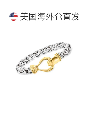 自营Ross-Simons Two-Tone Sterling Silver Byzantine Bracelet