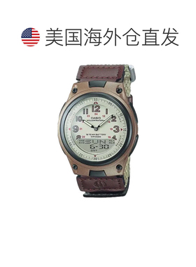 自营Casio Men's Analog-Digital Sport Watch with Brown Fabric