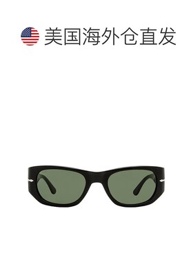 Persol 中性款矩形太阳镜 PO3307S 95/31 黑色 52 毫米 - 95/31