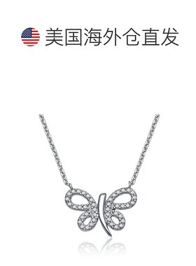 自营 geneviveGv C.z.纯银微密钉蝴蝶形吊坠 - 银白色 美国奥莱直