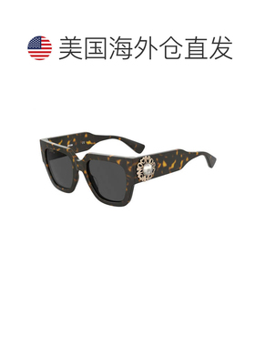 自营Moschino Sunglasses Square Full Rim, Havana Frame And Gr