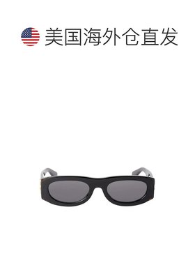 自营 off-white米白色奥兰多椭圆形太阳镜-黑-深灰色 美国奥莱直
