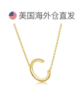 自营 simona纯银侧面初始项链 - 镀金 - c 美国奥莱直发锁骨链