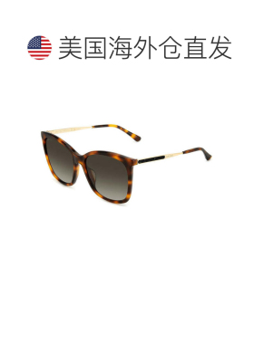 自营Jimmy Choo Sunglasses Square Full Rim, Havana/gold Frame