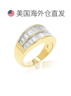 自营 vir jewels2 cttw 长方形钻石结婚戒指 14K 黄金通道套装 -