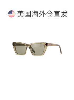自营saint laurentSL 276云母045透明棕色/灰色-透明棕色 美国奥