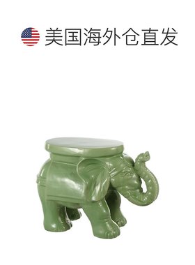 jonathan y大象 14.2 英寸陶瓷花园凳 - 绿色 【美国奥莱】直发