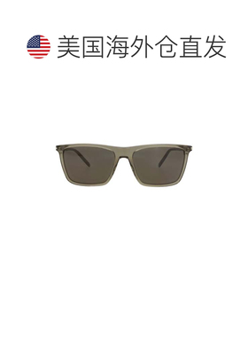 自营saint laurent方形镜框回收醋酸纤维太阳眼镜-棕色棕色灰色