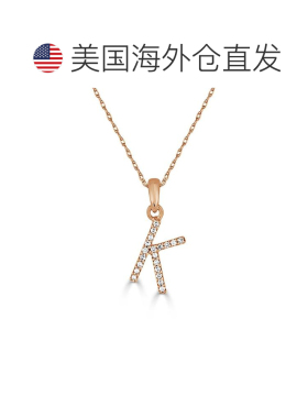 自营sabrina14k 玫瑰金和钻石初始项链 - 玫瑰 k 美国奥莱直发