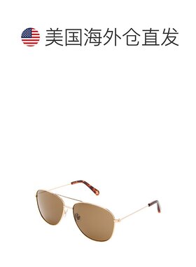 自营Fossil Men's Aviator Sunglasses - gold 美国奥莱直发