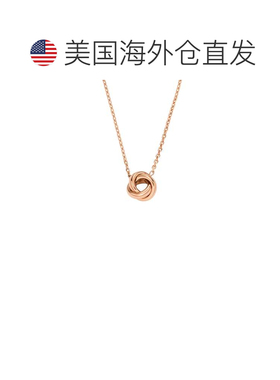 自营Fossil 女士爱之结玫瑰金色不锈钢项链 - 粉色 美国奥莱直发