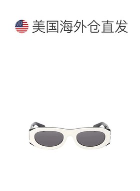 自营 off-white米白色奥兰多椭圆形太阳镜-白色-深灰色 美国奥莱