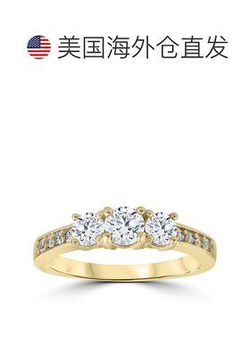 自营 pompeii31 1/2 cttw 钻石 3 石订婚周年纪念戒指 14k 黄金 -