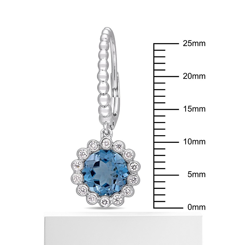 自营Mimi & Max 3 1/6ct TGW London Blue Topaz 1/3ct TW Diamon - 图3