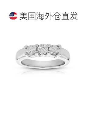 自营vir jewels1 克拉钻石 3 石戒指 14K 白金 - 白色 美国奥莱直