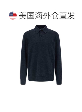 自营Maison Margiela Men's Suede Patch Polo Shirt - blue 美国