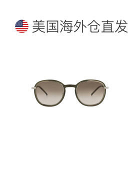 自营saint laurent圆形镜框注塑太阳眼镜-绿色银棕色 美国奥莱直